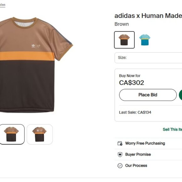 adidas x Human Made Brown Graphic T-Shirt - Picture 8 of 8
